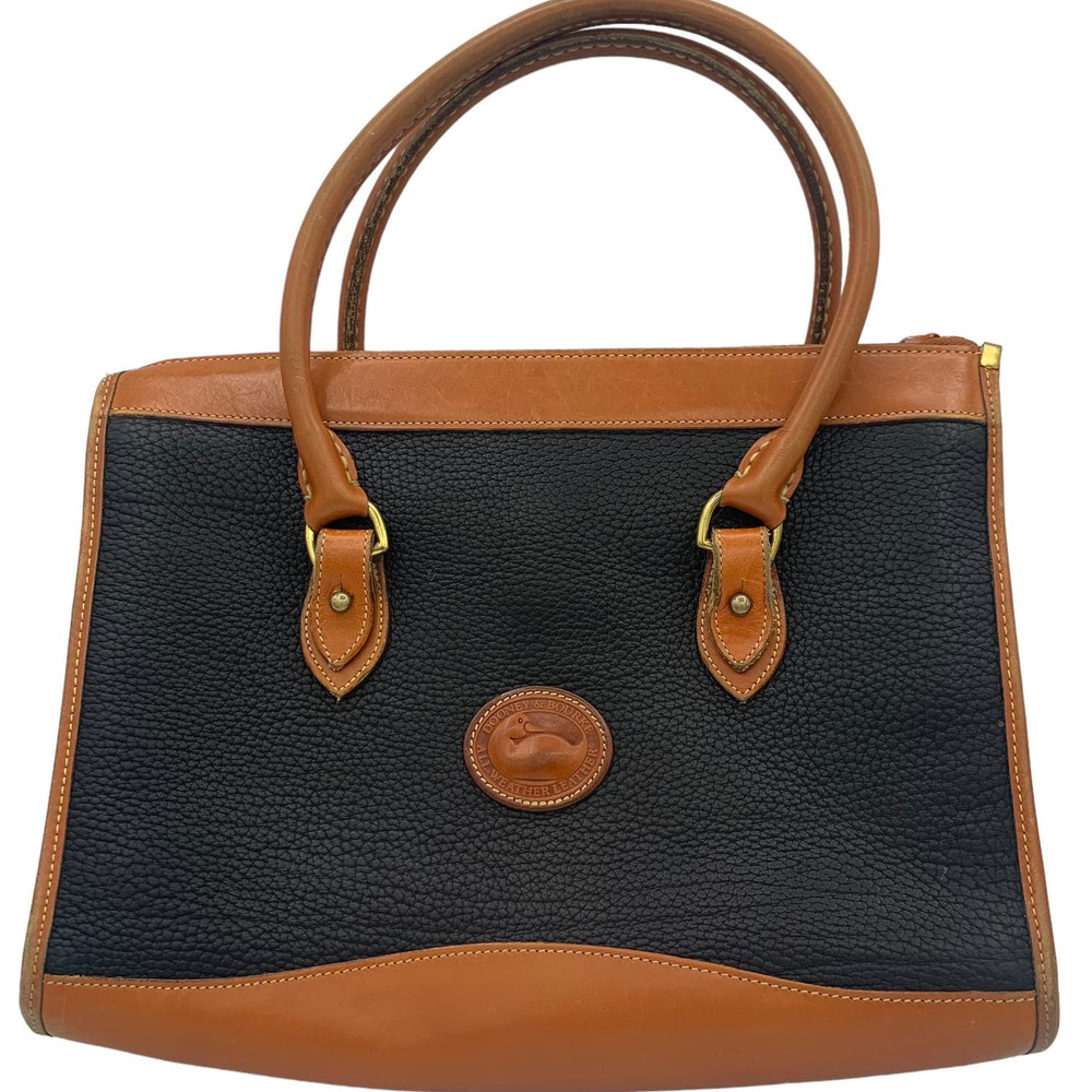 Vintage DB Dooney & Bourke All Weather Leather Handbags Black and Tan